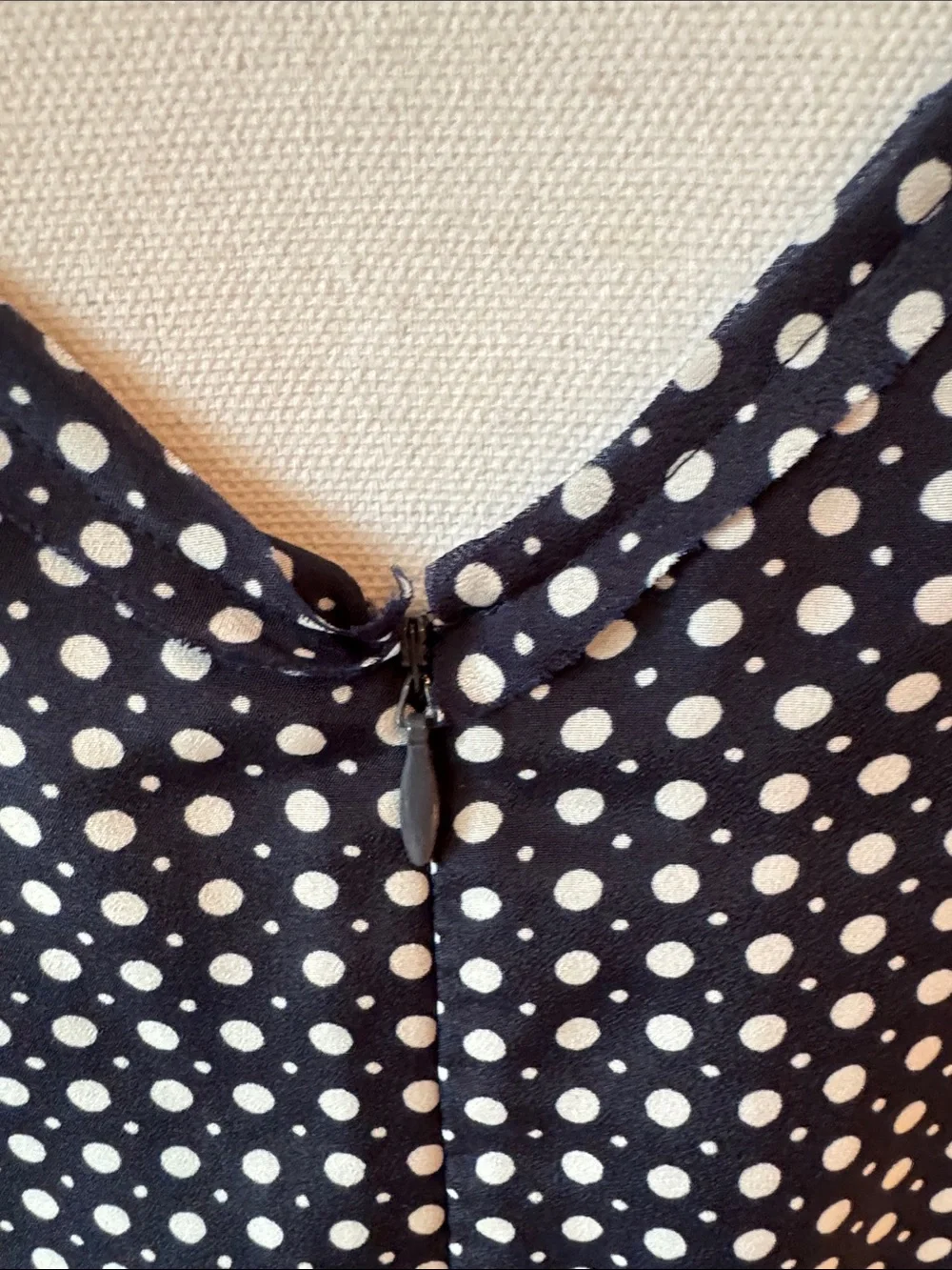 Jones New York Classic Navy Polka Dot Sleeveless Dress - Picture 4 of 4